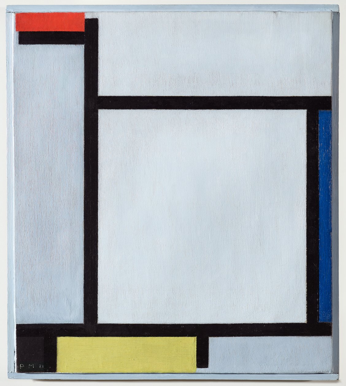 Composición con rojo, azul, negro, amarillo y gris de Piet Mondrian