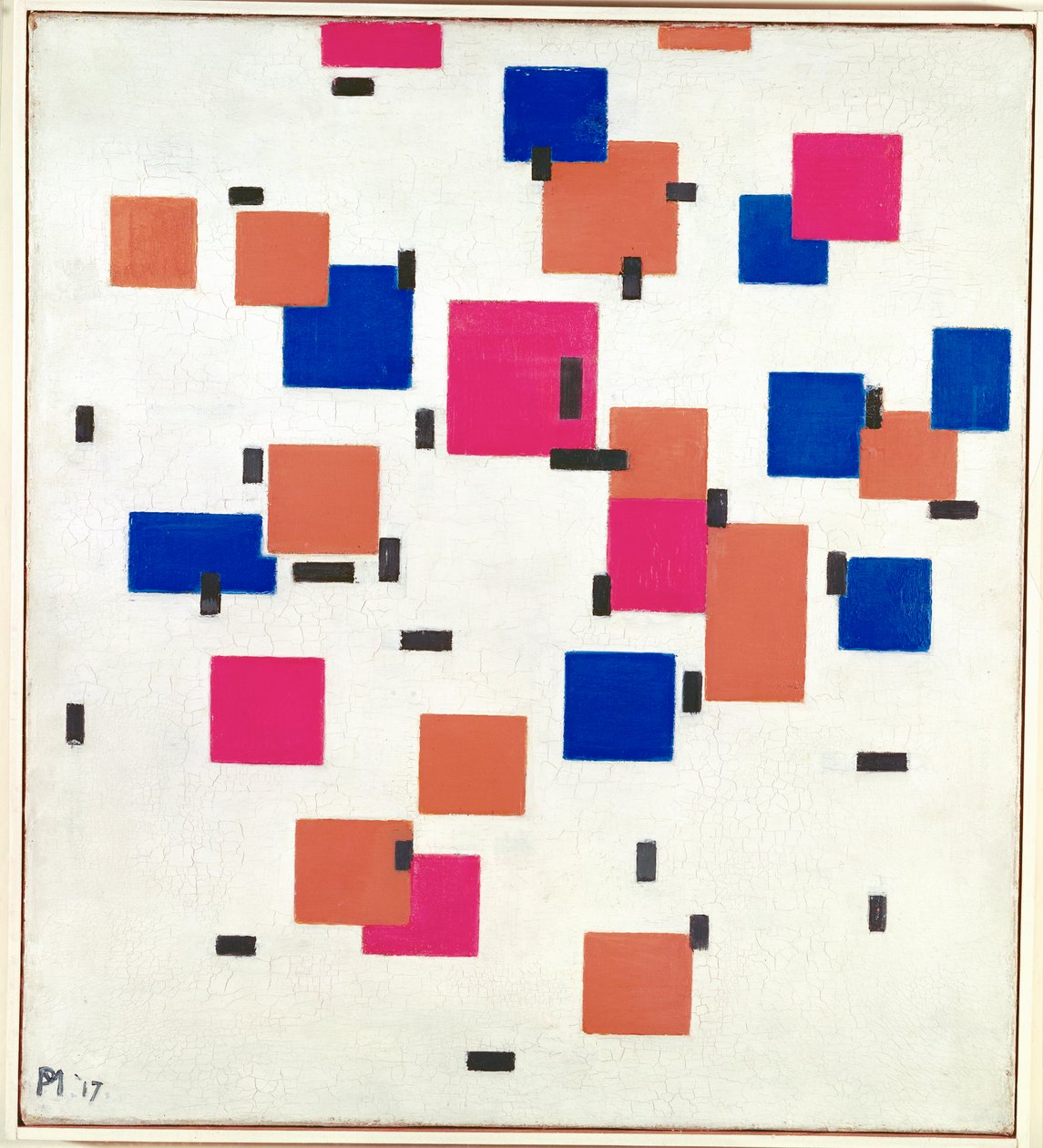 Composición en color A (óleo sobre lienzo) de Piet Mondrian