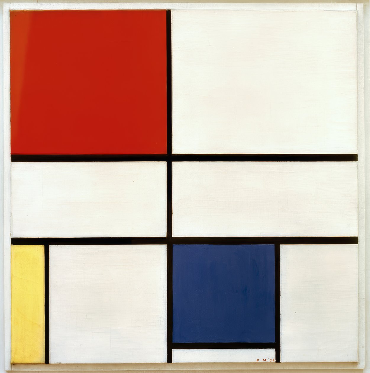 Composición C; Composición N.º III; Composición con rojo, Ge de Piet Mondrian