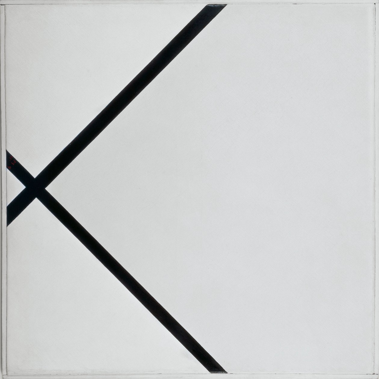 Composición en rombo con dos líneas de Piet Mondrian