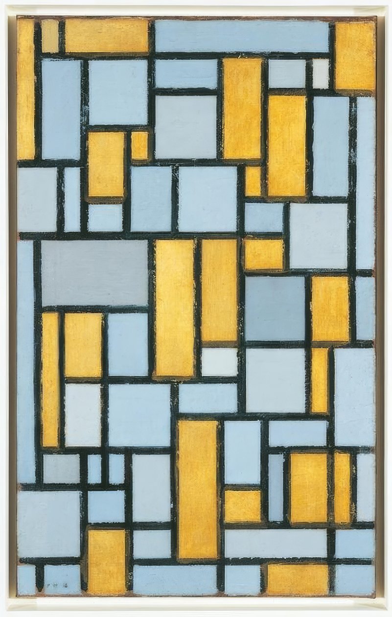 Piet Mondrian (1872–1944), Composición en Gris y Ocre, 1918 de Piet Mondrian