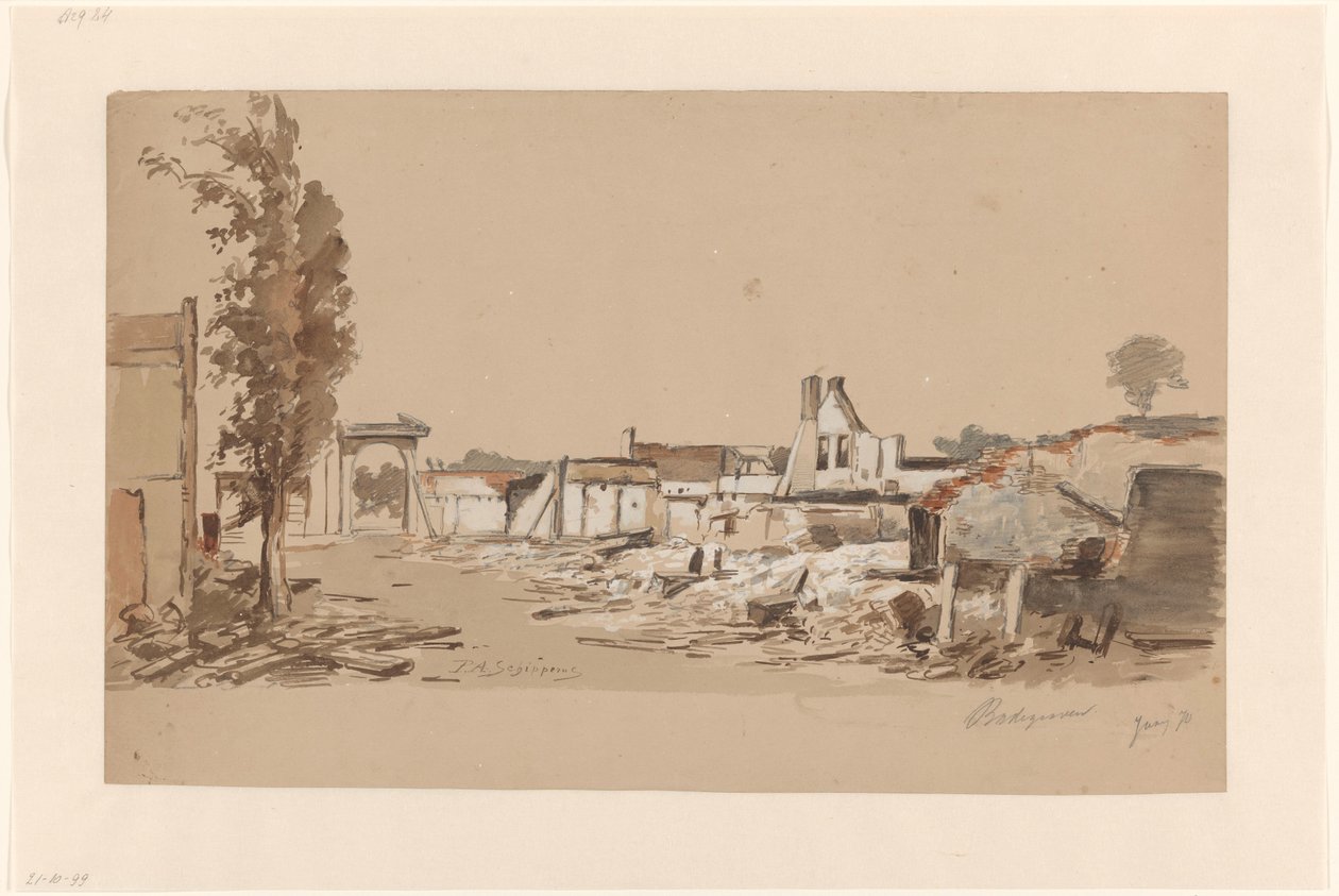 Ruinas de Bodegraven tras el incendio del 31 de mayo de 1870 de Piet Schipperus