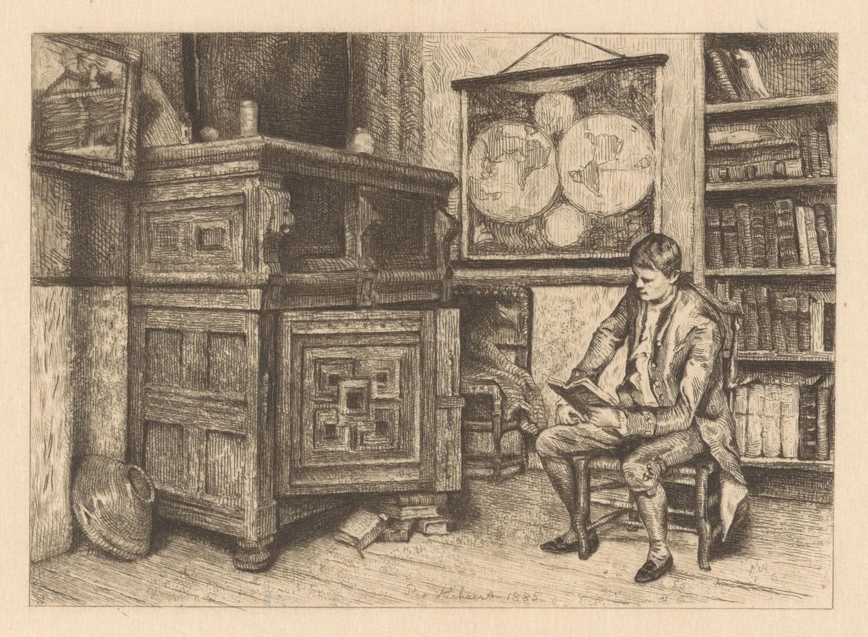Lectura del hombre en un interior de Piet Verhaert