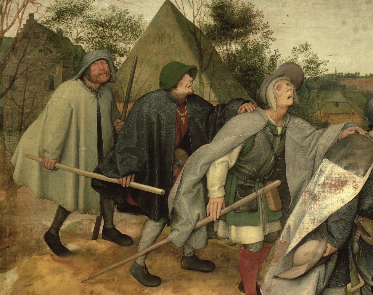 Parábola de los ciegos, detalle de tres hombres ciegos, 1568 (detalle) de Pieter Bruegel the Elder