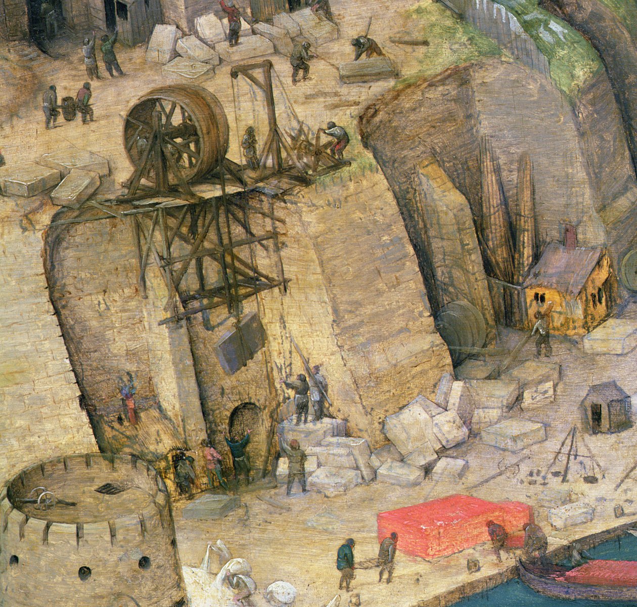 La Torre de Babel, detalle de las obras de construcción, 1563 (detalle) de Pieter Bruegel the Elder
