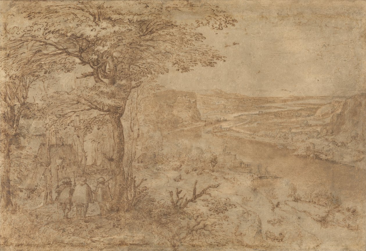Paisaje con etiqueta de peregrinos de Pieter Bruegel the Elder