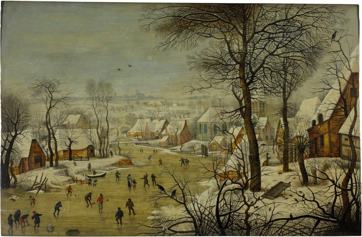 Paisaje de invierno con trampa para pájaros de Pieter Brueghel the Younger
