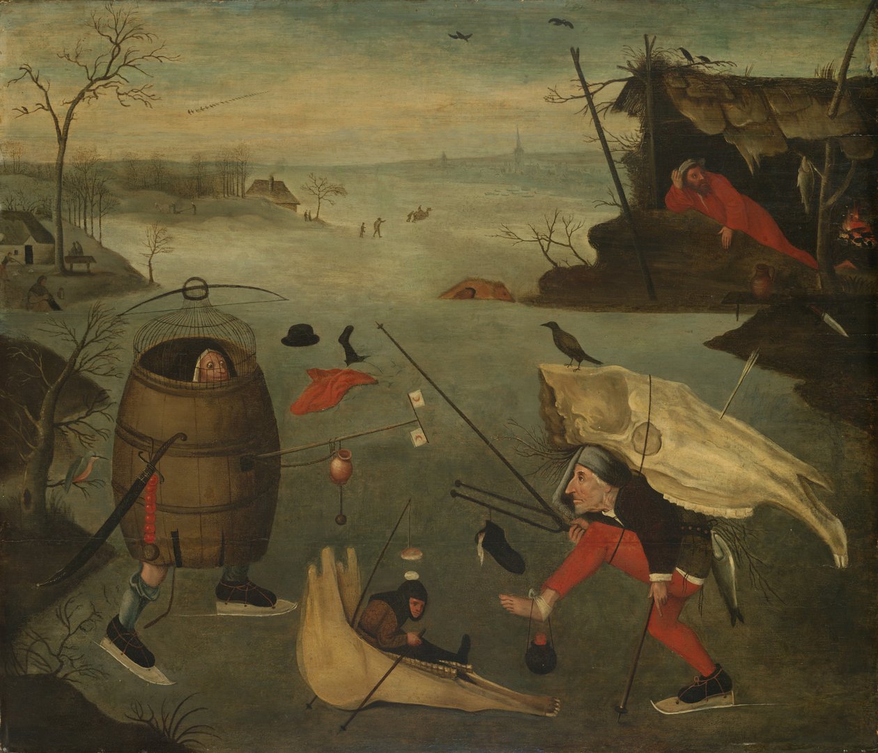 Duelo grotesco en el hielo de Pieter Huys
