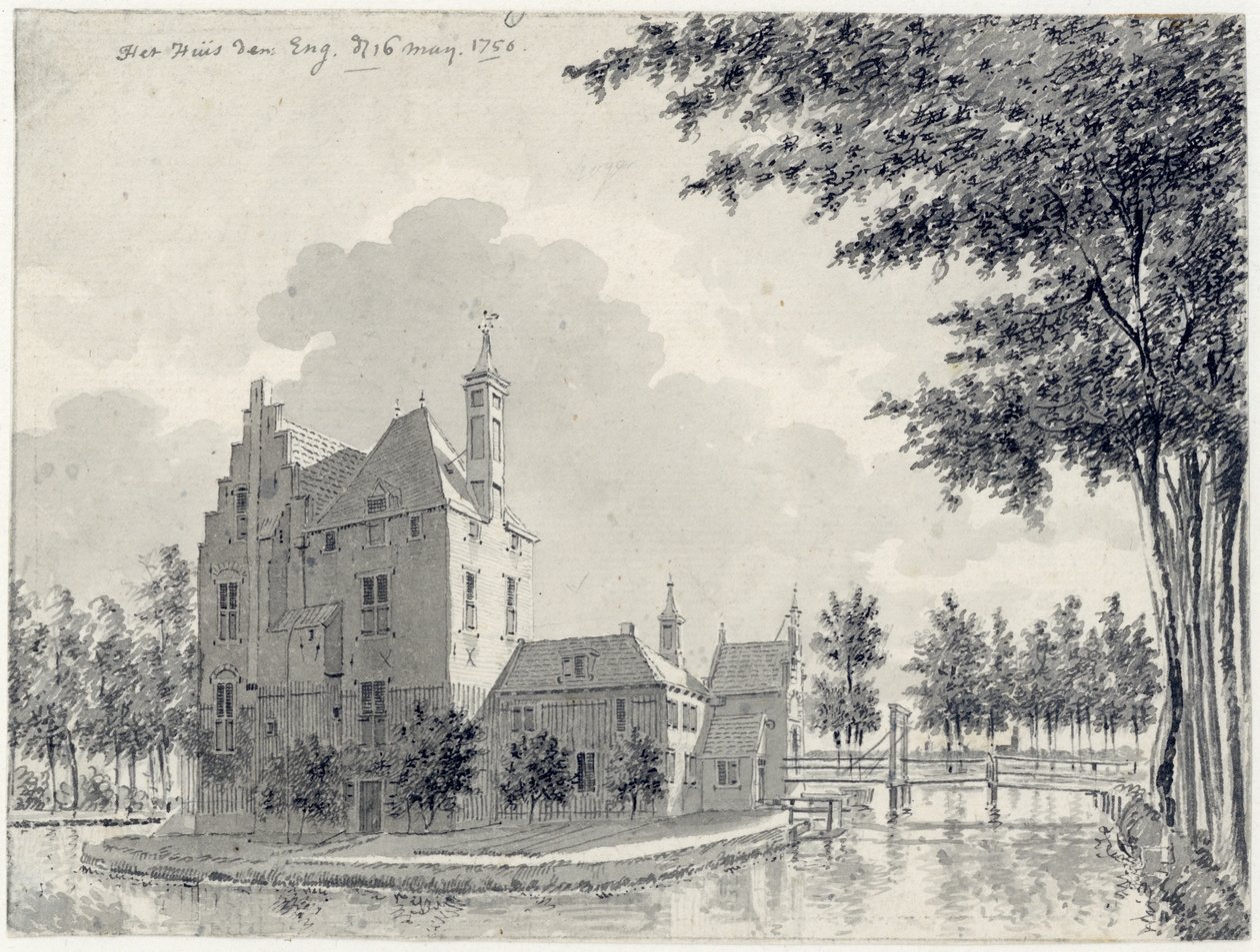 Vista del castillo Den Engh en Vleuten de Pieter Jan van Liender