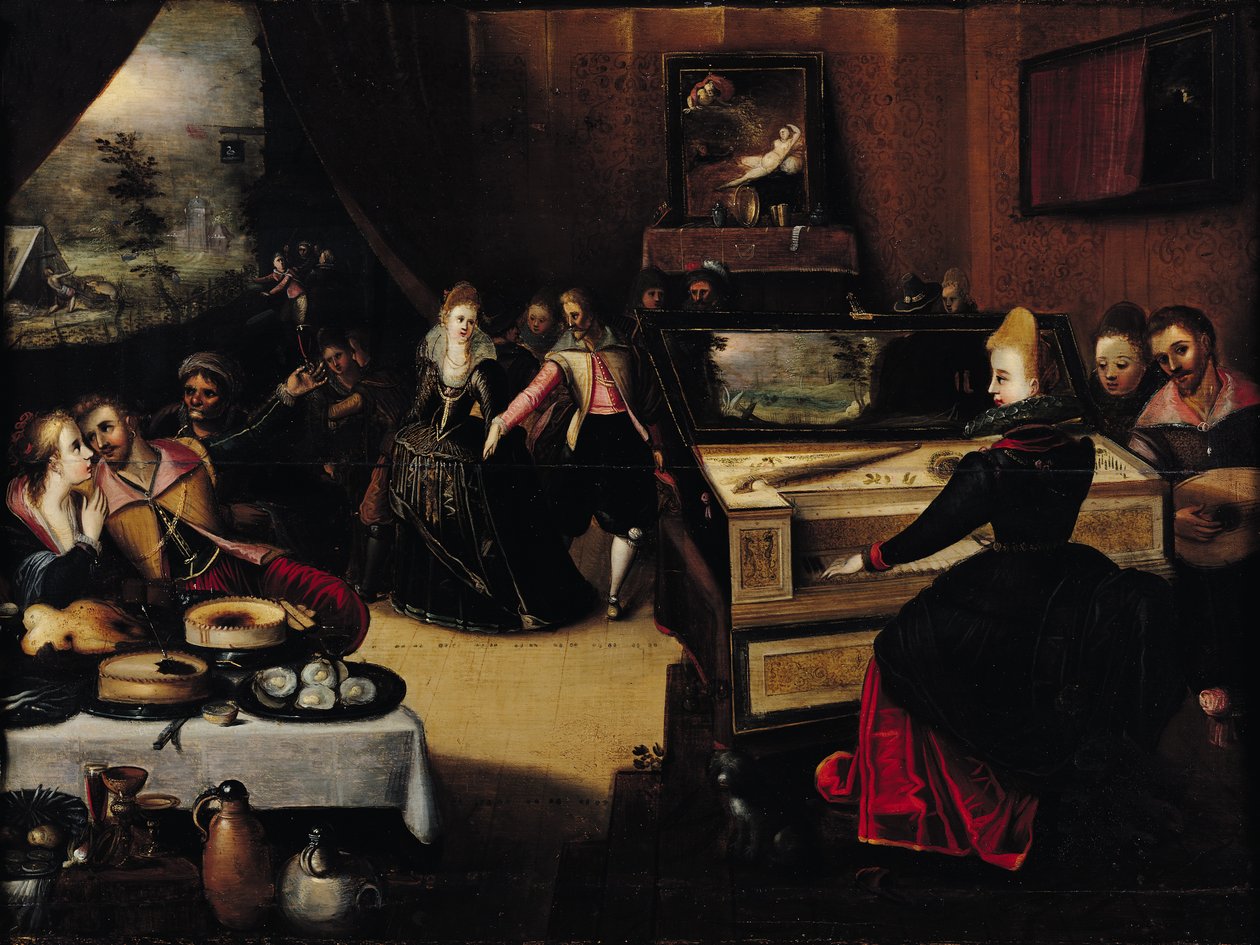 El hijo pródigo con las cortesanas o, escena interior de Pieter Jansz. Pourbus