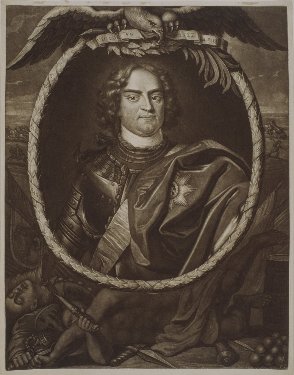 Augusto II (1670-1733) Rey de Polonia, 1709 de Pieter Schenk