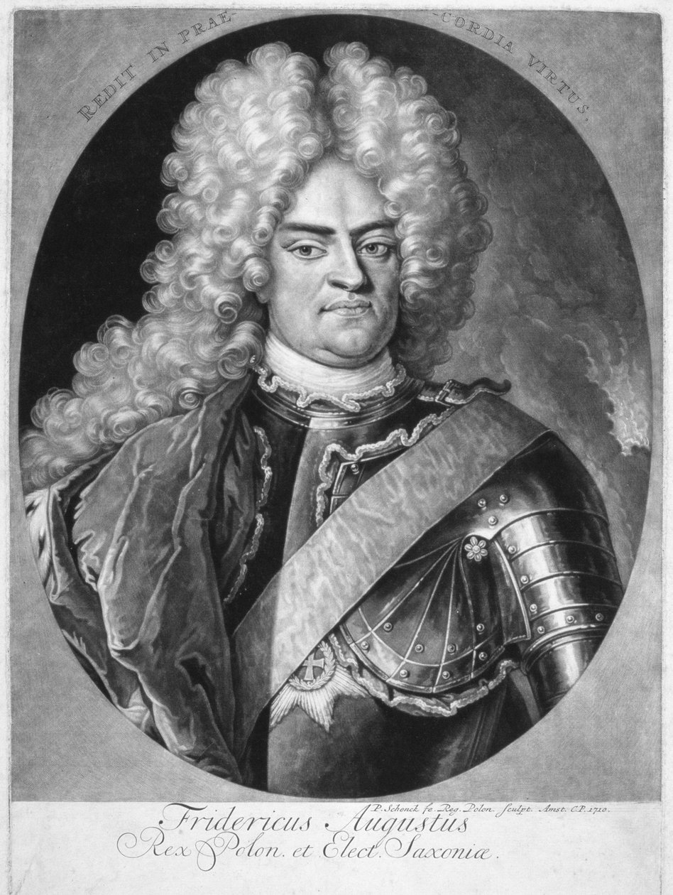 Augusto II (1670-1733) Rey de Polonia, 1710 de Pieter Schenk