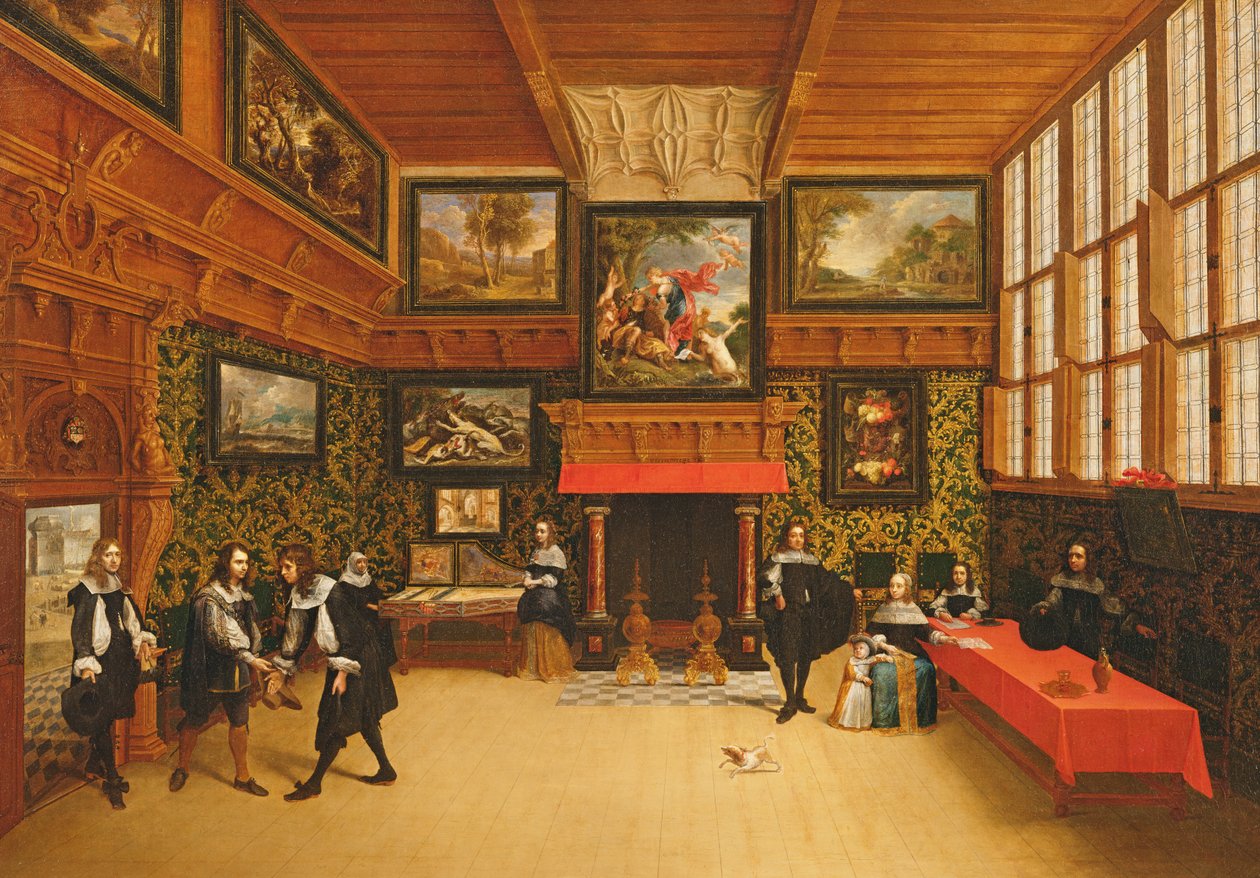 Un caballero recibiendo a un visitante, 1650 de Pieter and Coques, Gonzales Neefs II