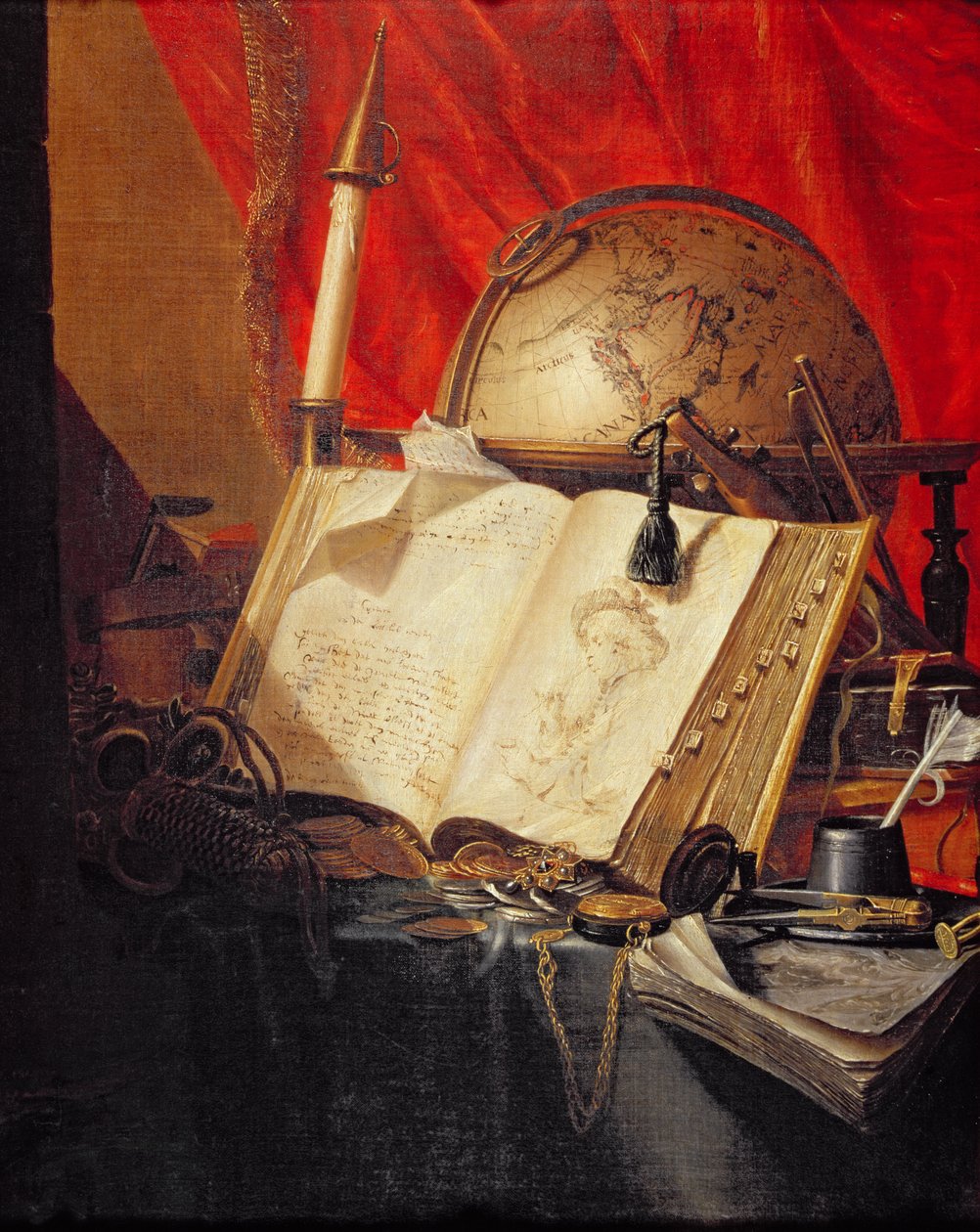 Una naturaleza muerta de vanitas de Pieter de Ring