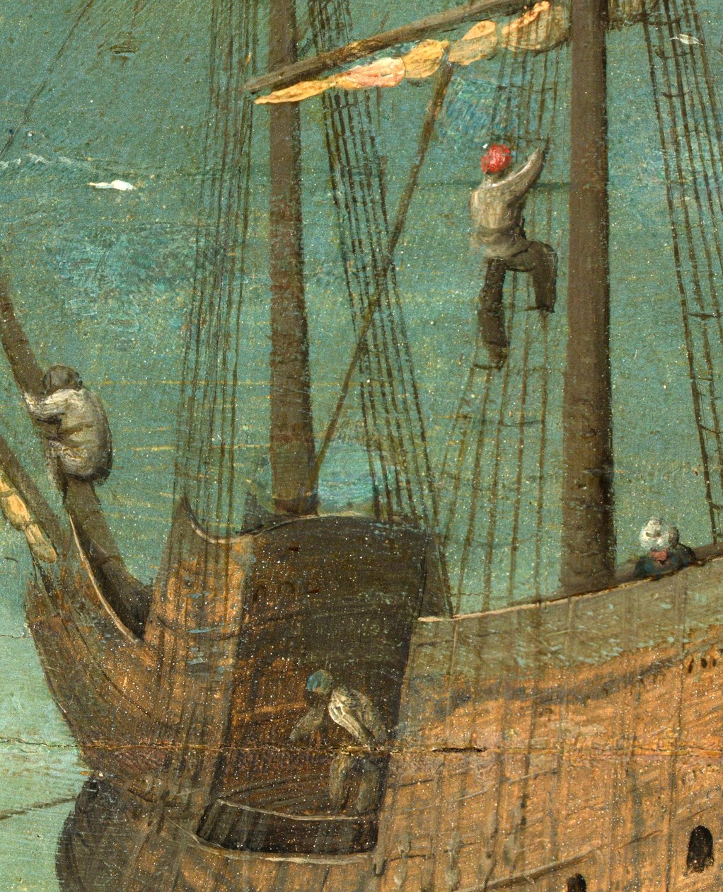 Detalle del aparejo del barco de la Torre de Babel, 1563 de Pieter Bruegel the Elder