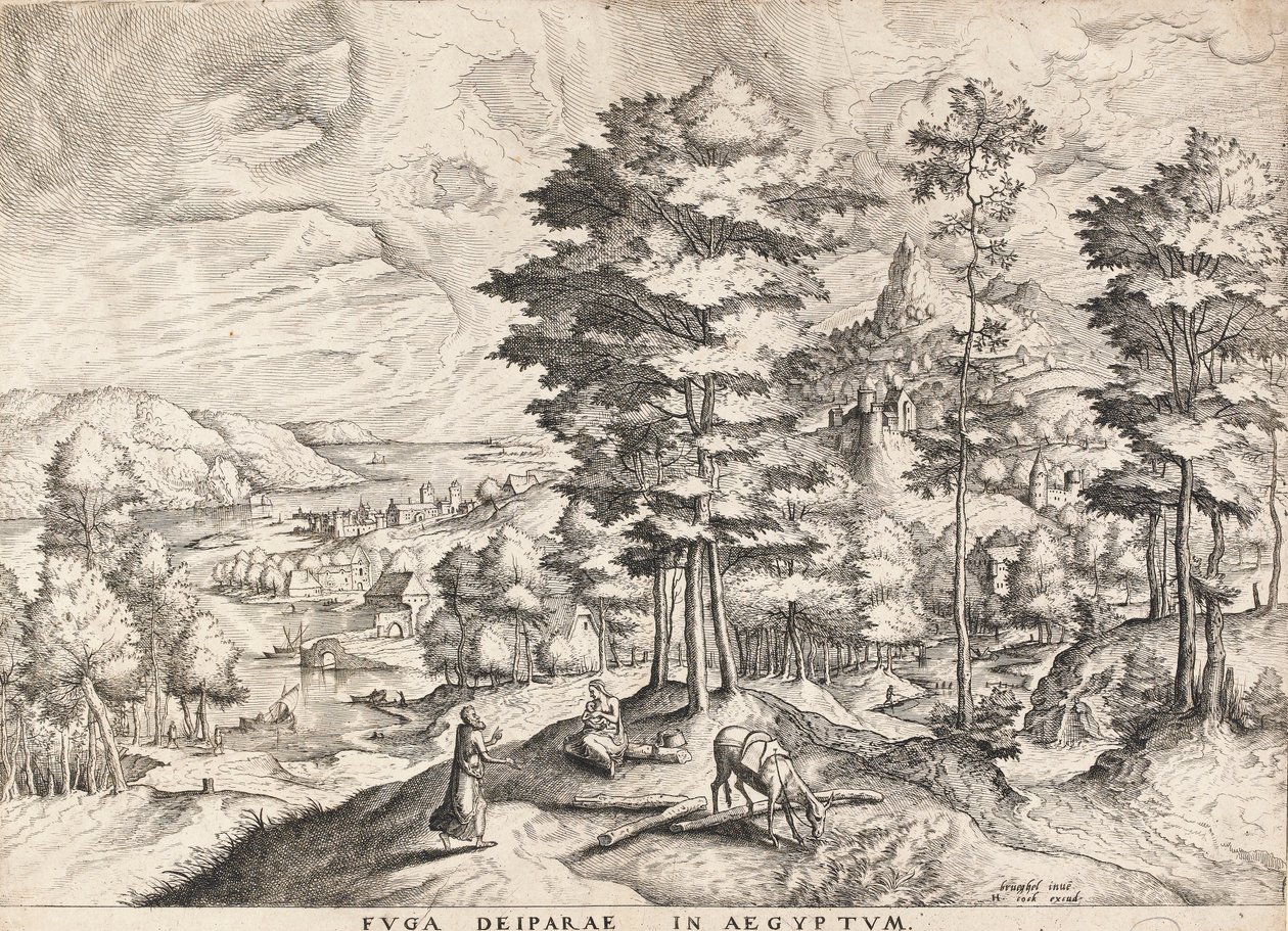 El Descanso en la Huida a Egipto de Pieter Bruegel the Elder