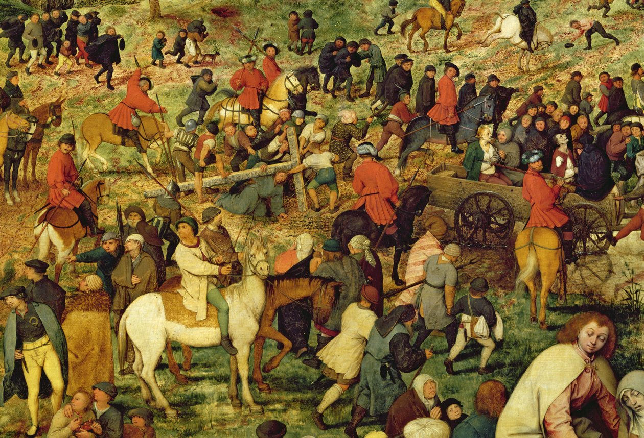 El camino al Calvario, 1564 óleo sobre panel detalle de 186439 de Pieter Bruegel the Elder