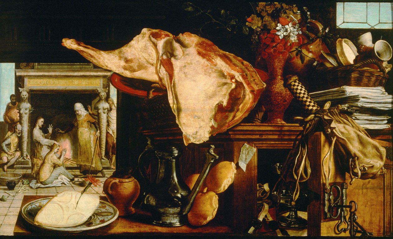 Vanitas y Cristo en casa de Marta y María de Pieter Aertsen