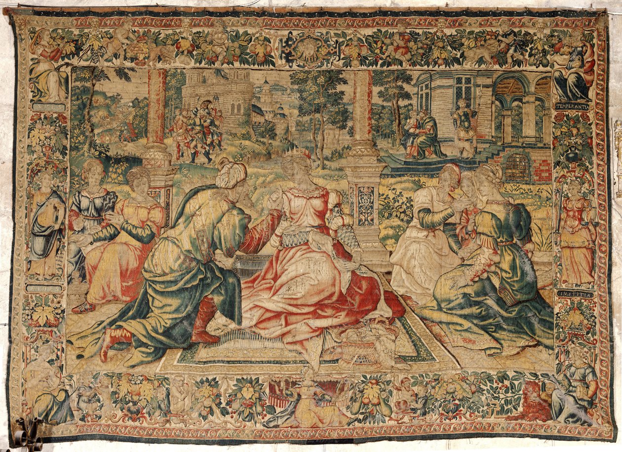 Tapiz de Marco Antonio y Cleopatra de Pieter (attr. to) Coecke van Aelst