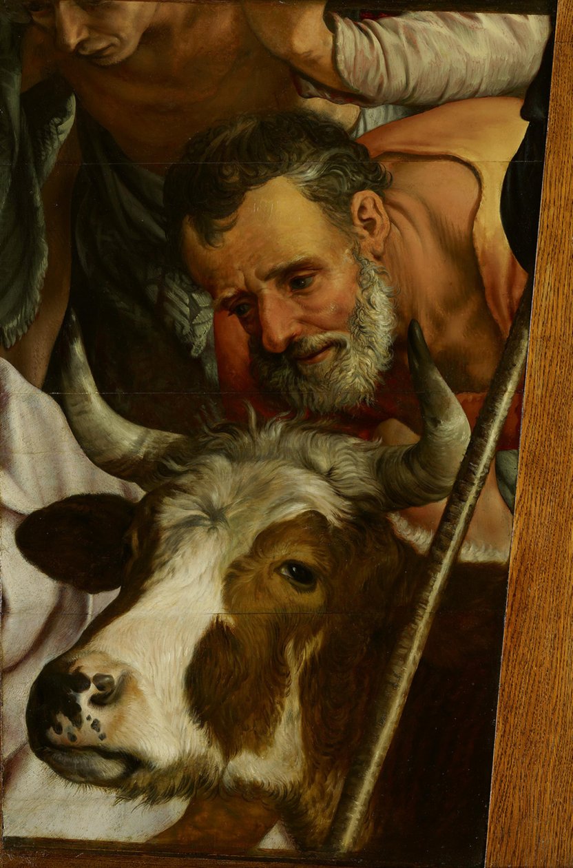 La adoración de los pastores (fragmento) de Pieter Aertsen
