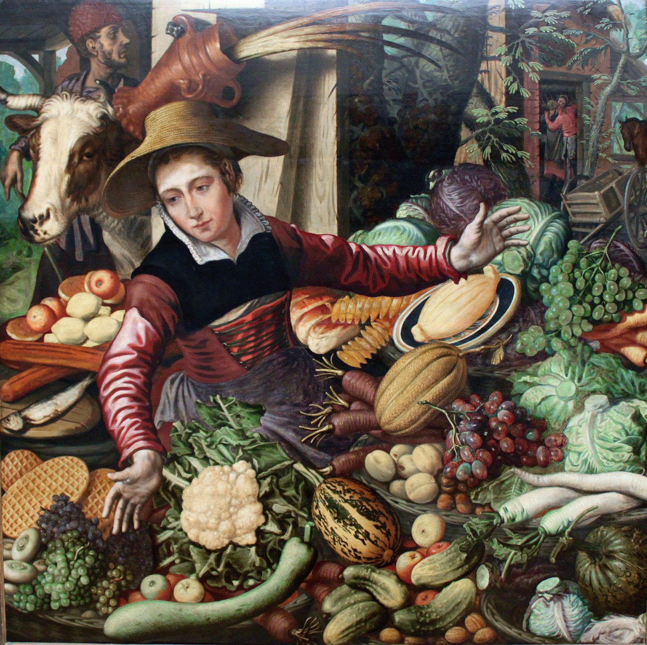 Alemán: Marktfrau am Gemüsestand Mujer de mercado en un puesto de verduras de Pieter Aertsen