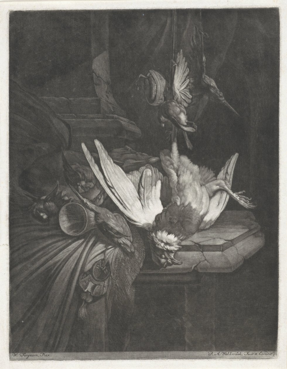 Bodegón con aves de corral de Pieter Anthony Wakkerdak