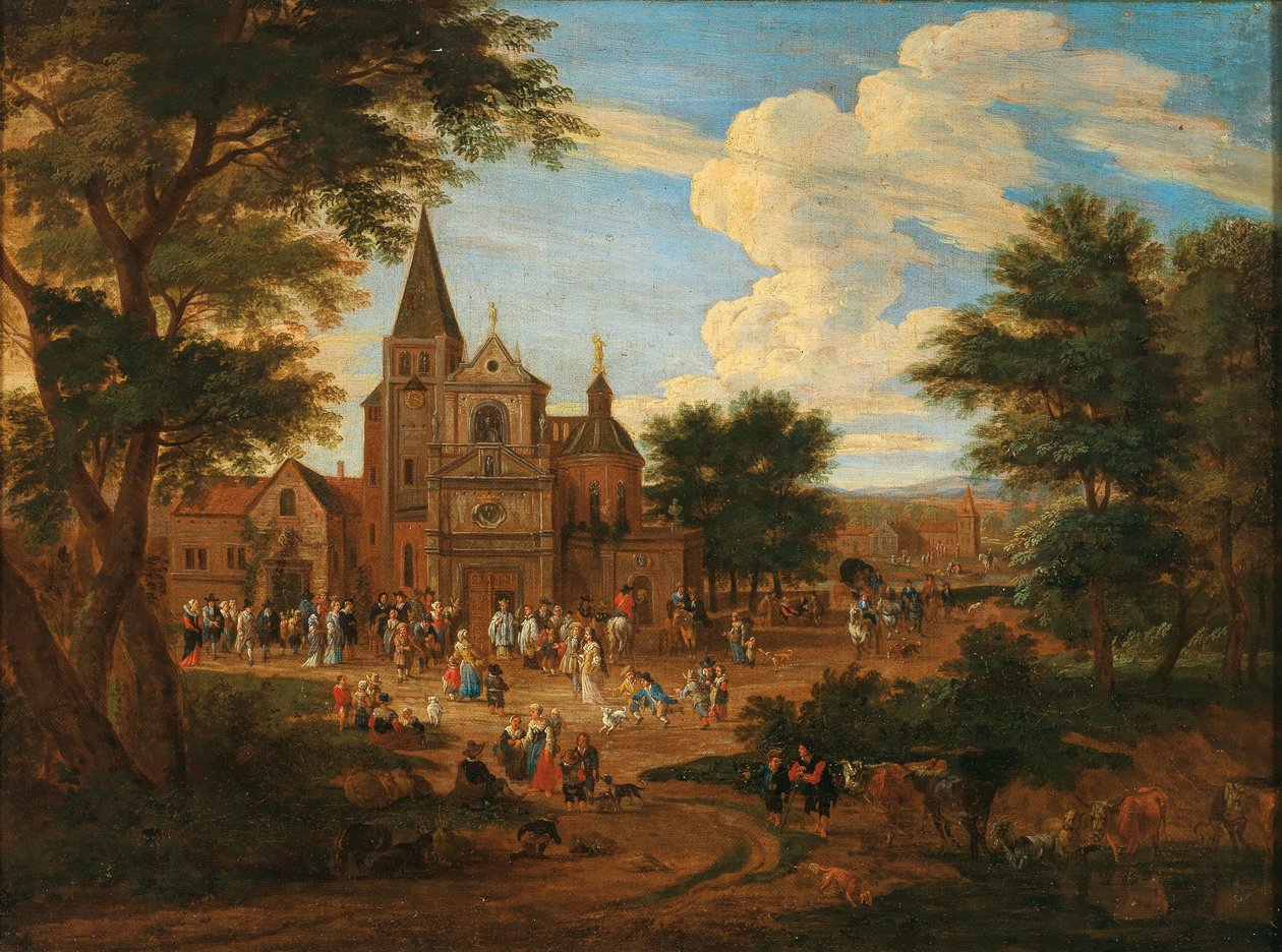 Plaza del mercado de una ciudad de Pieter Bout