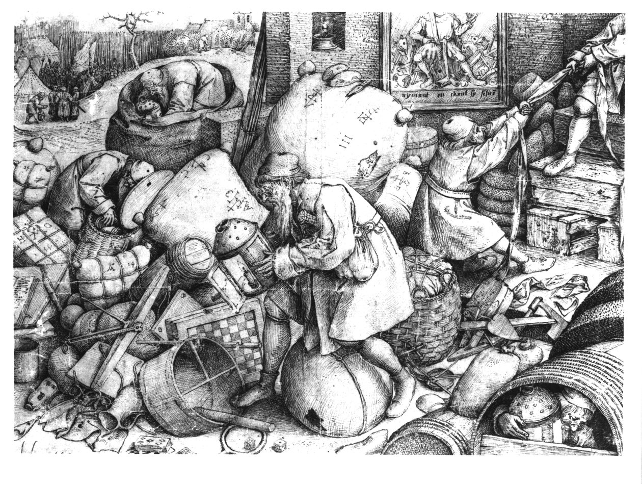 Everyman, grabado por Hieronymus Cock c.1558 de Pieter Bruegel the Elder