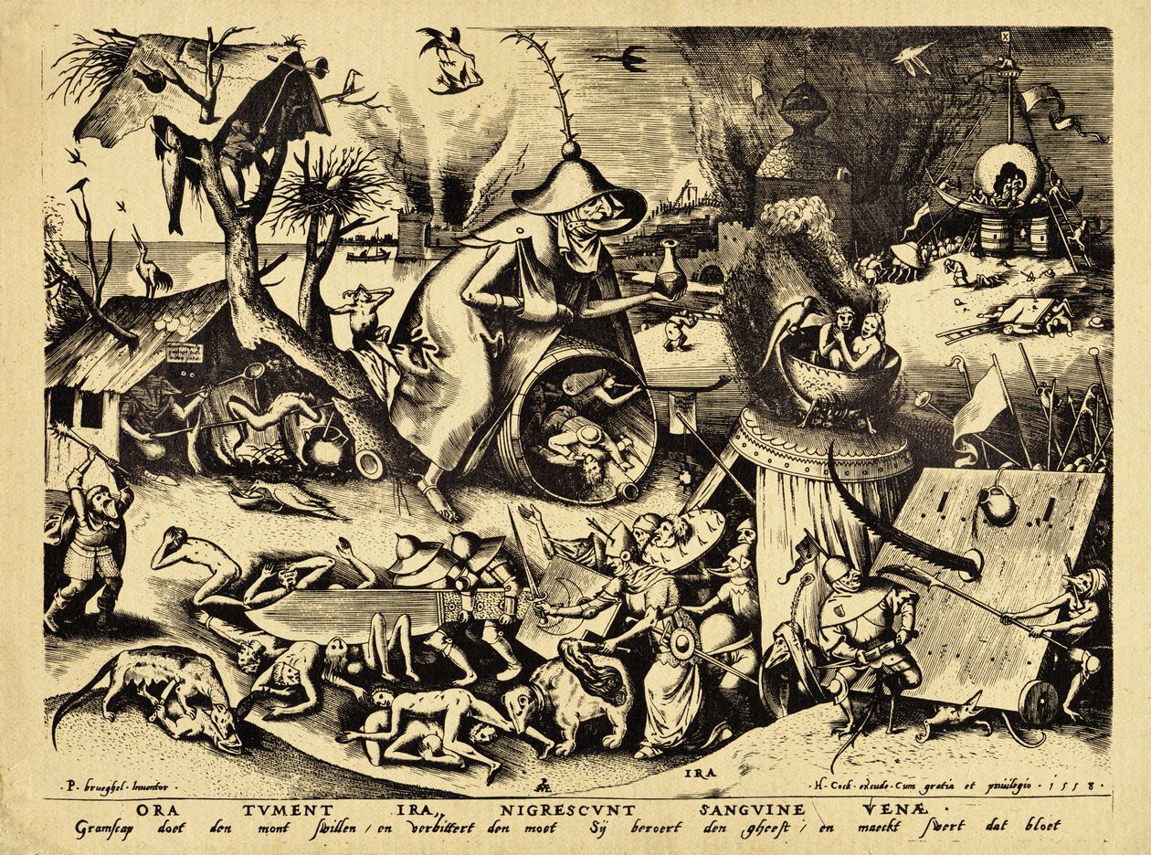Ira, grabado por H. Cock, 1558 de Pieter Bruegel the Elder