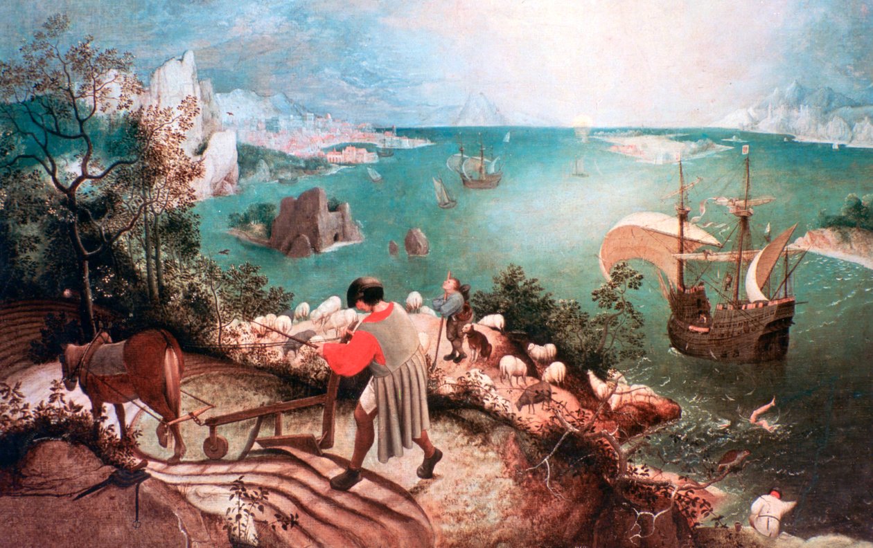 Paisaje con la Caída de Ícaro, c. 1555 de Pieter Bruegel the Elder