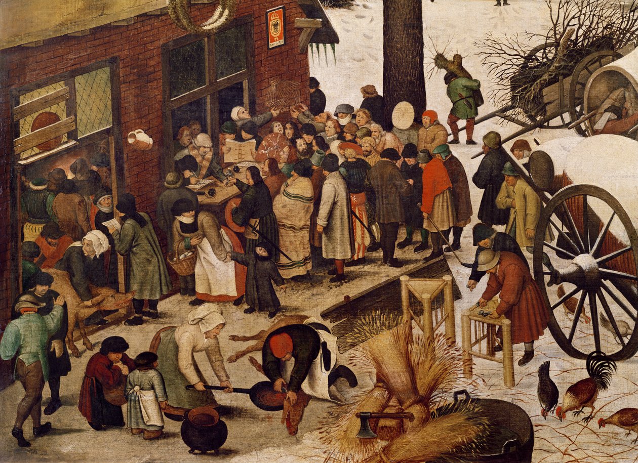 El censo en Belén (detalle) de Pieter Bruegel the Elder