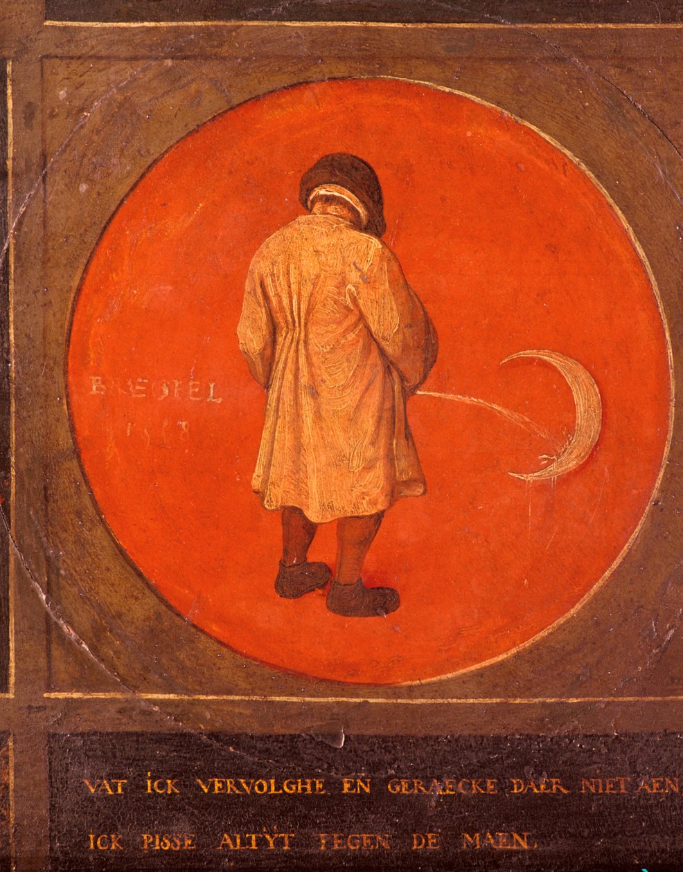 Lo que haga, no me arrepiento, sigo meando contra la luna, c. 1558-1560 de Pieter Bruegel the Elder