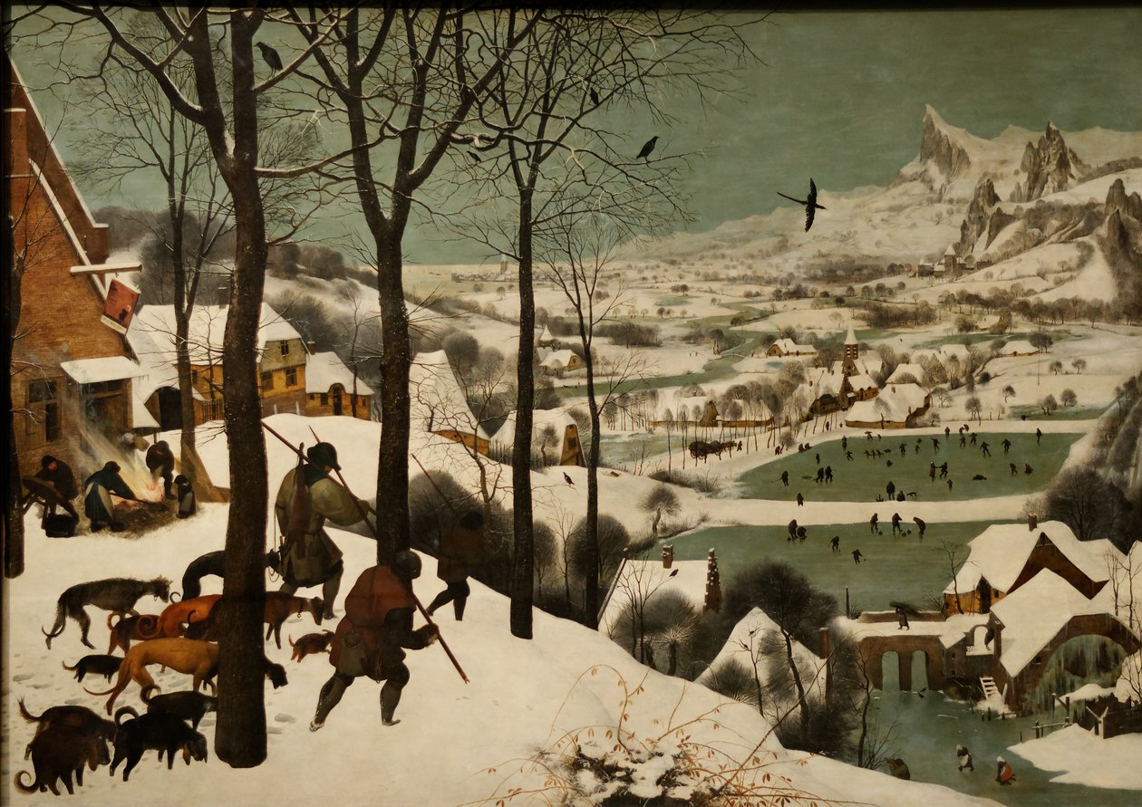 Alemán: Jäger im Schnee (Invierno) ciclo mensual, escena: Los cazadores en la nieve (enero) de Pieter Brueghel the Elder