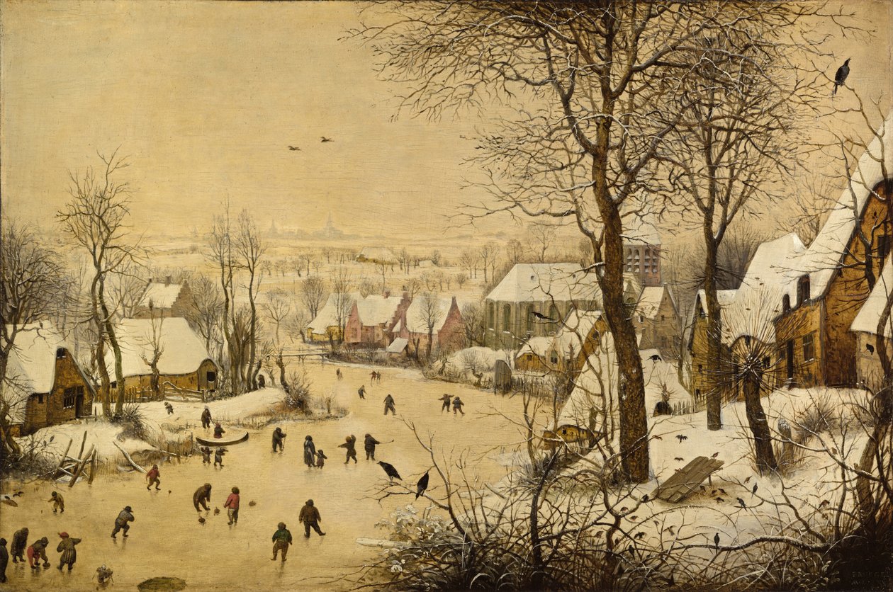 Paisaje invernal con trampa para pájaros de Pieter Brueghel the Elder