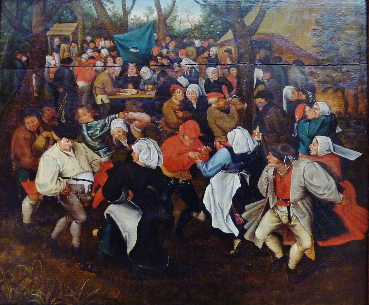 En francés:  La Danse de noce La danza nupcial de Pieter Brueghel the Younger
