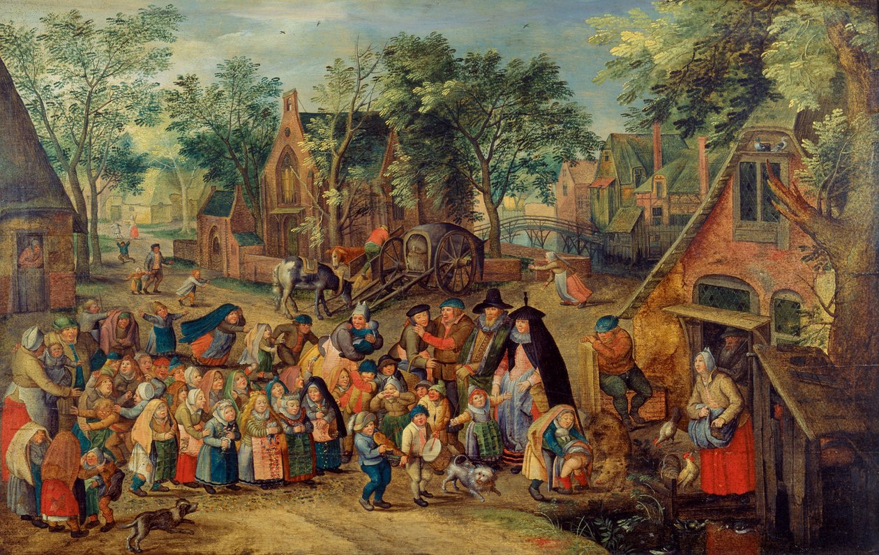 El Juego de la Novia de Pentecostés de Pieter Brueghel the Younger