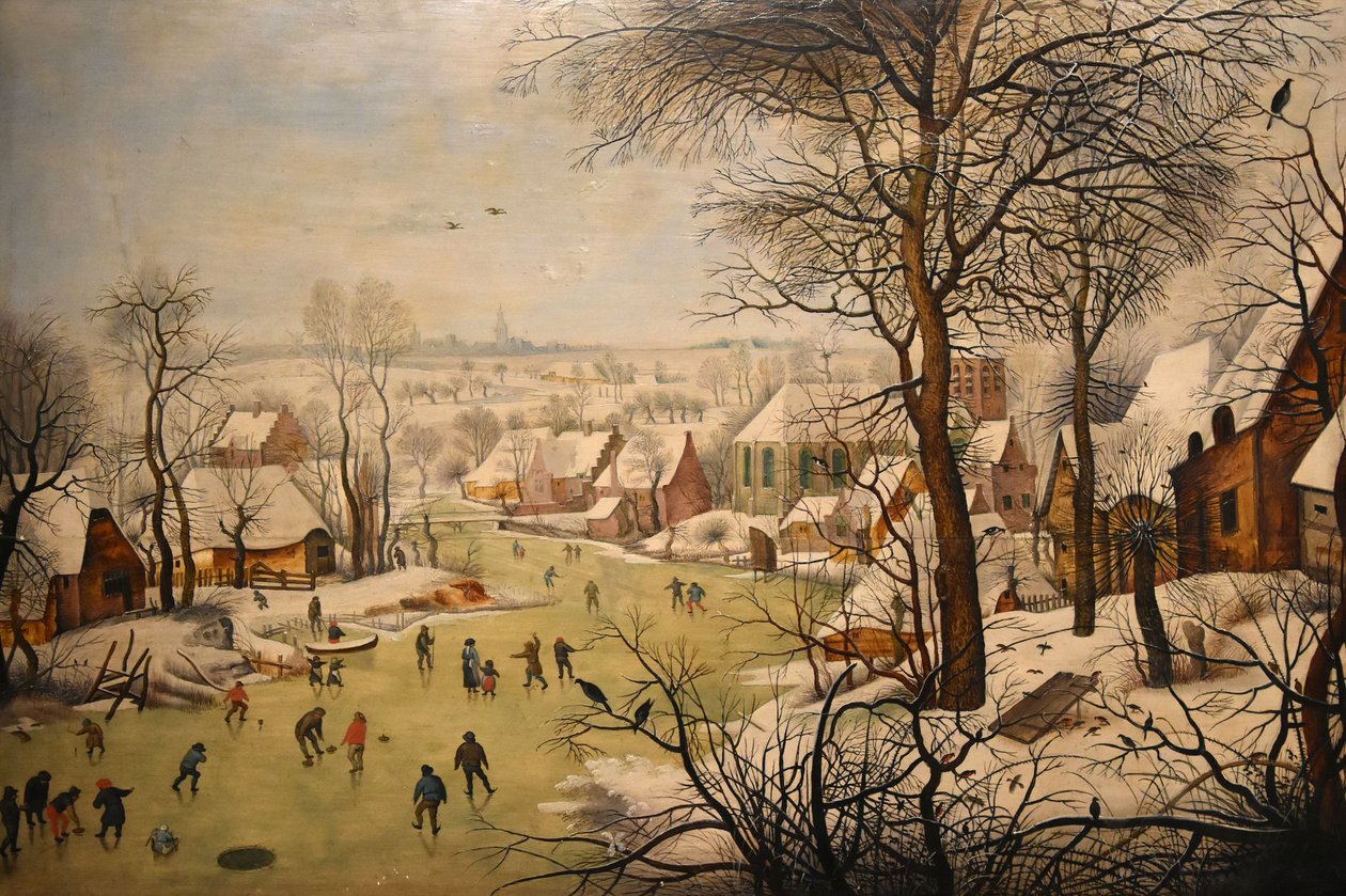 Paisaje invernal con trampa para pájaros de Pieter Brueghel the Younger