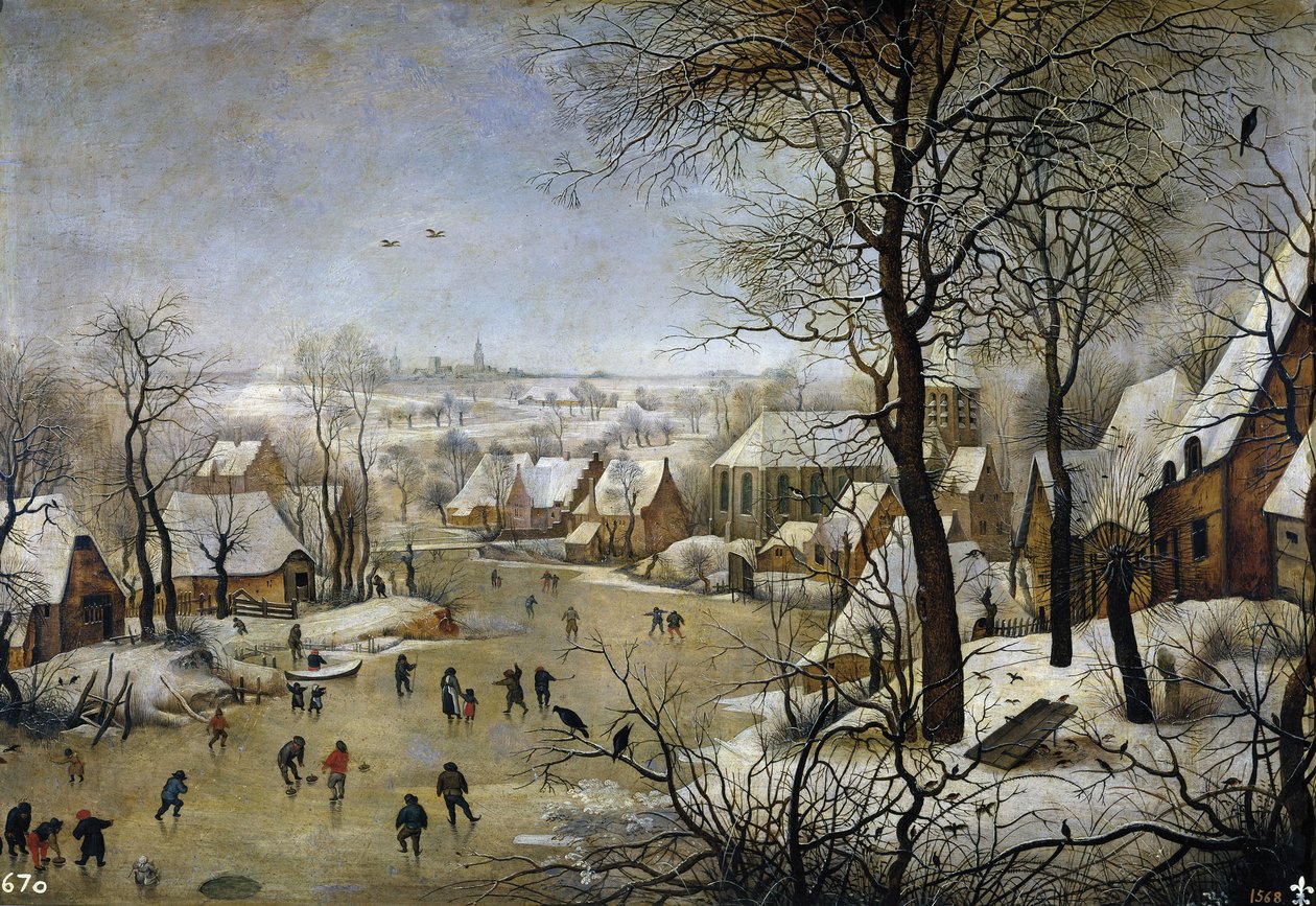Paisaje invernal con una trampa para pájaros, ca. 1601 de Pieter Brueghel the Younger