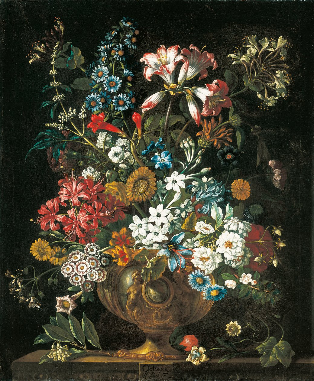 Octubre, de Los Doce Meses de Flores, un calendario floral de naturalezas muertas de Pieter Casteels