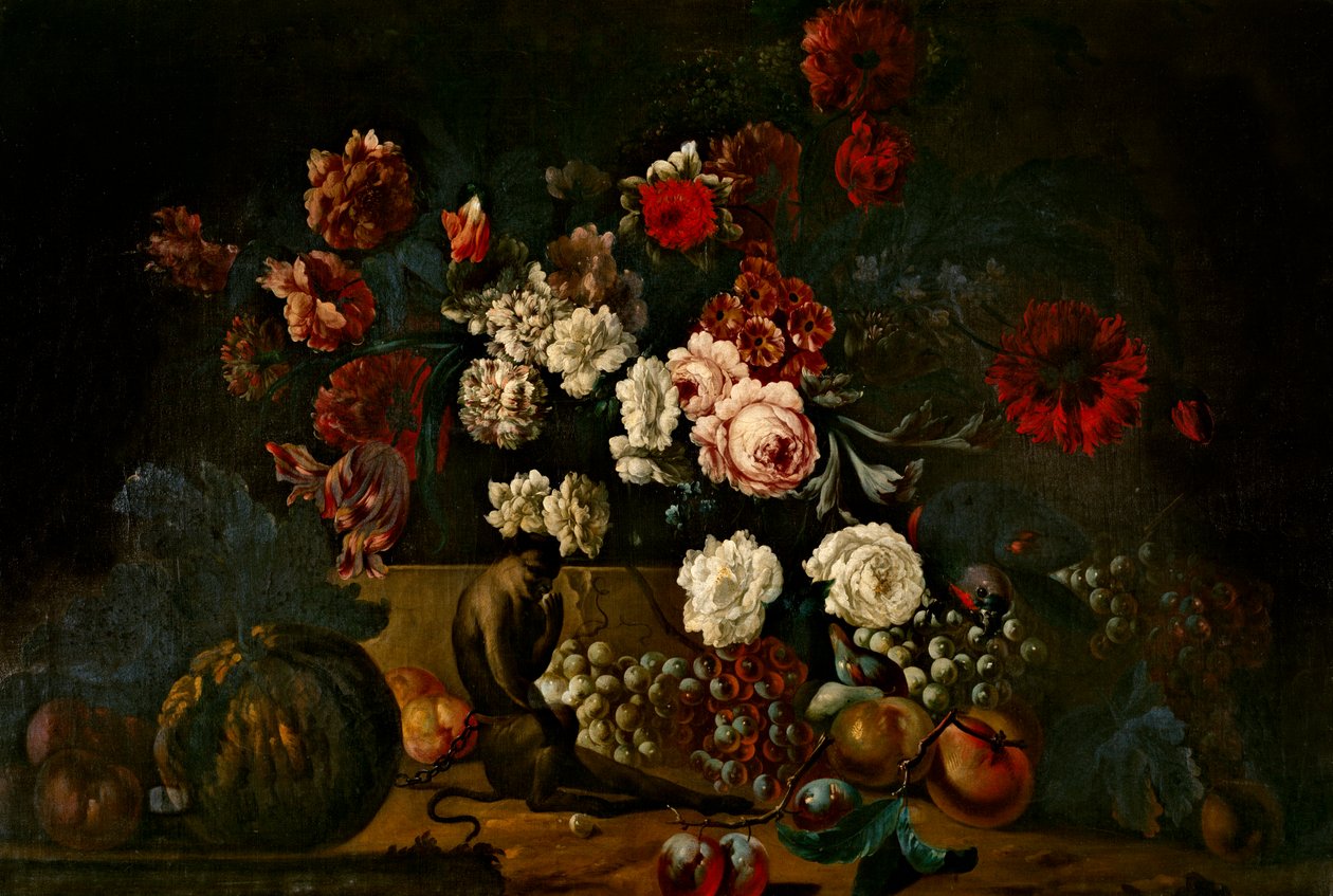 Naturaleza muerta (óleo sobre lienzo) de Pieter Casteels