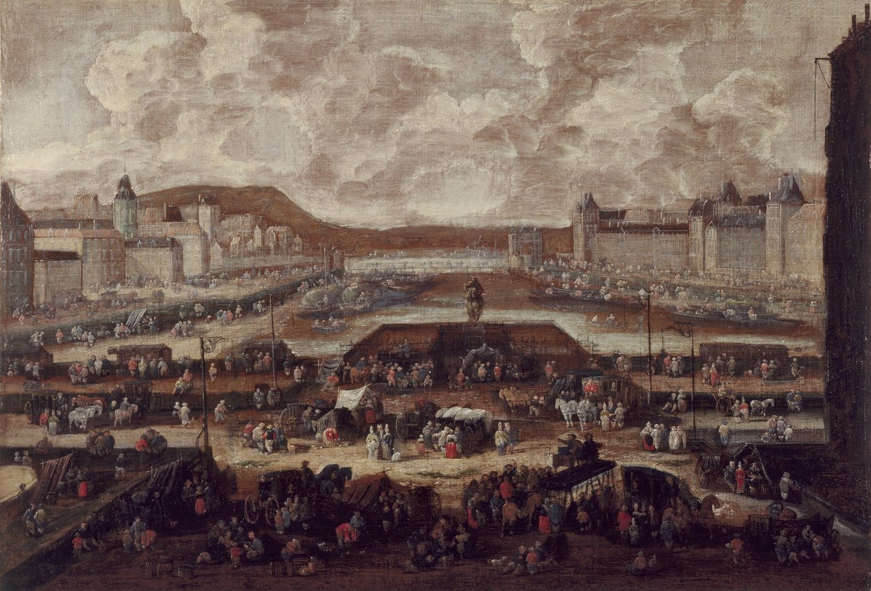 El Pont-Neuf, el Sena y el Louvre, hacia 1670, hacia 1670 (óleo sobre lienzo) de Pieter Casteels