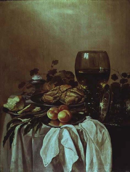 Naturaleza muerta con un cangrejo de Pieter Claesz