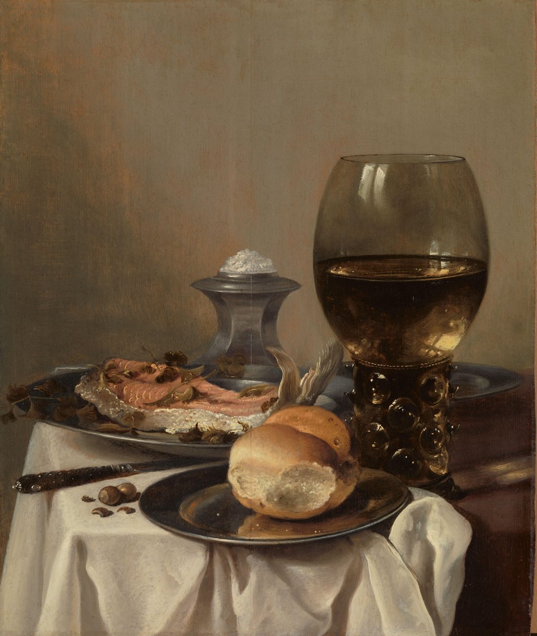 Naturaleza muerta con una sal de Pieter Claesz