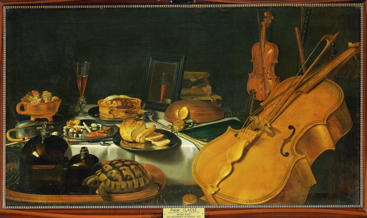 Bodegón con instrumentos musicales de Pieter Claesz