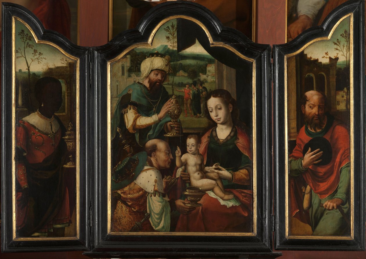 Tríptico con la Adoración de los Reyes Magos de Pieter Coecke van Aelst (I) (workshop of)