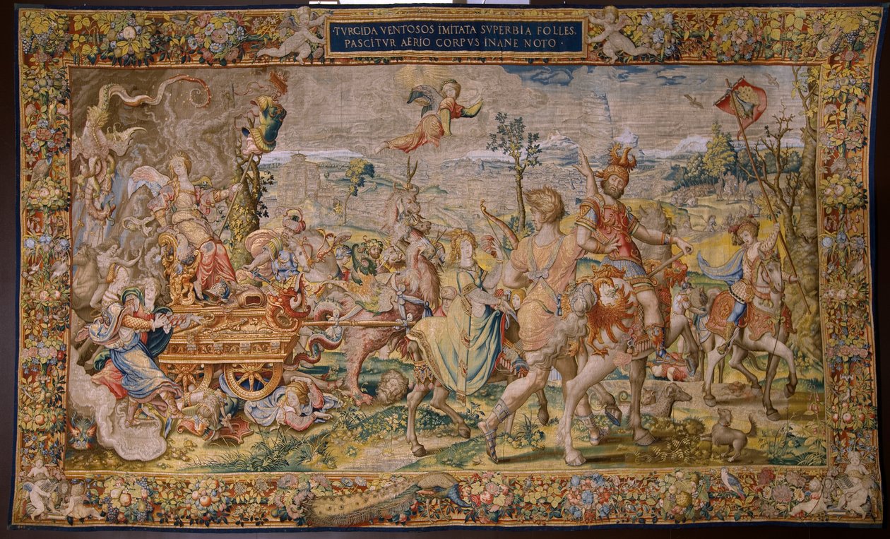 Tapiz flamenco. Serie Los siete pecados capitales: Vanidad (soberbia). El dibujante Pieter Coecke van Aelst. Taller de Bruselas. hacia 1542-1544. de Pieter Coecke van Aelst