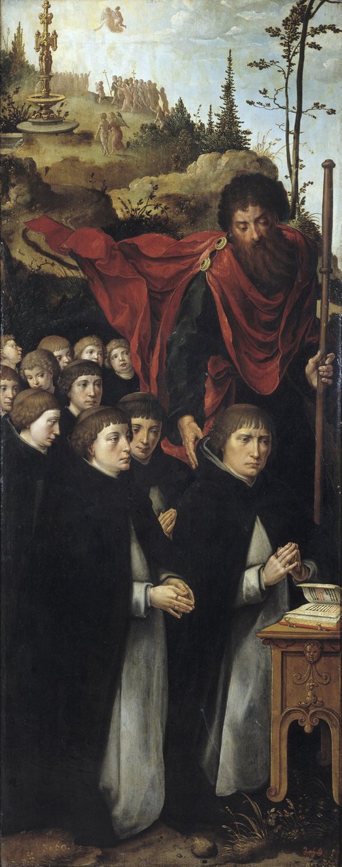 El Apóstol Santiago el Mayor con Predicadores Panel derecho del tríptico El Juicio Final de Pieter Coecke van Aelst