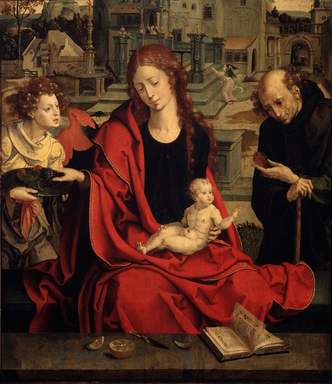 La Sagrada Familia con un ángel de Pieter Coecke van Aelst
