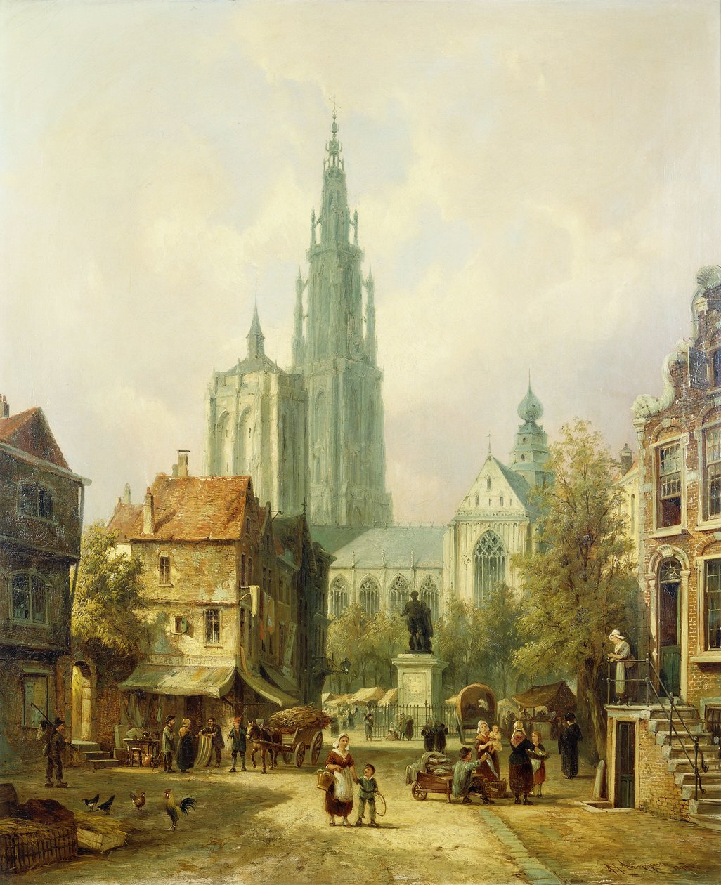 Una vista de Amberes, 1870 de Pieter Cornelis Dommershuijzen
