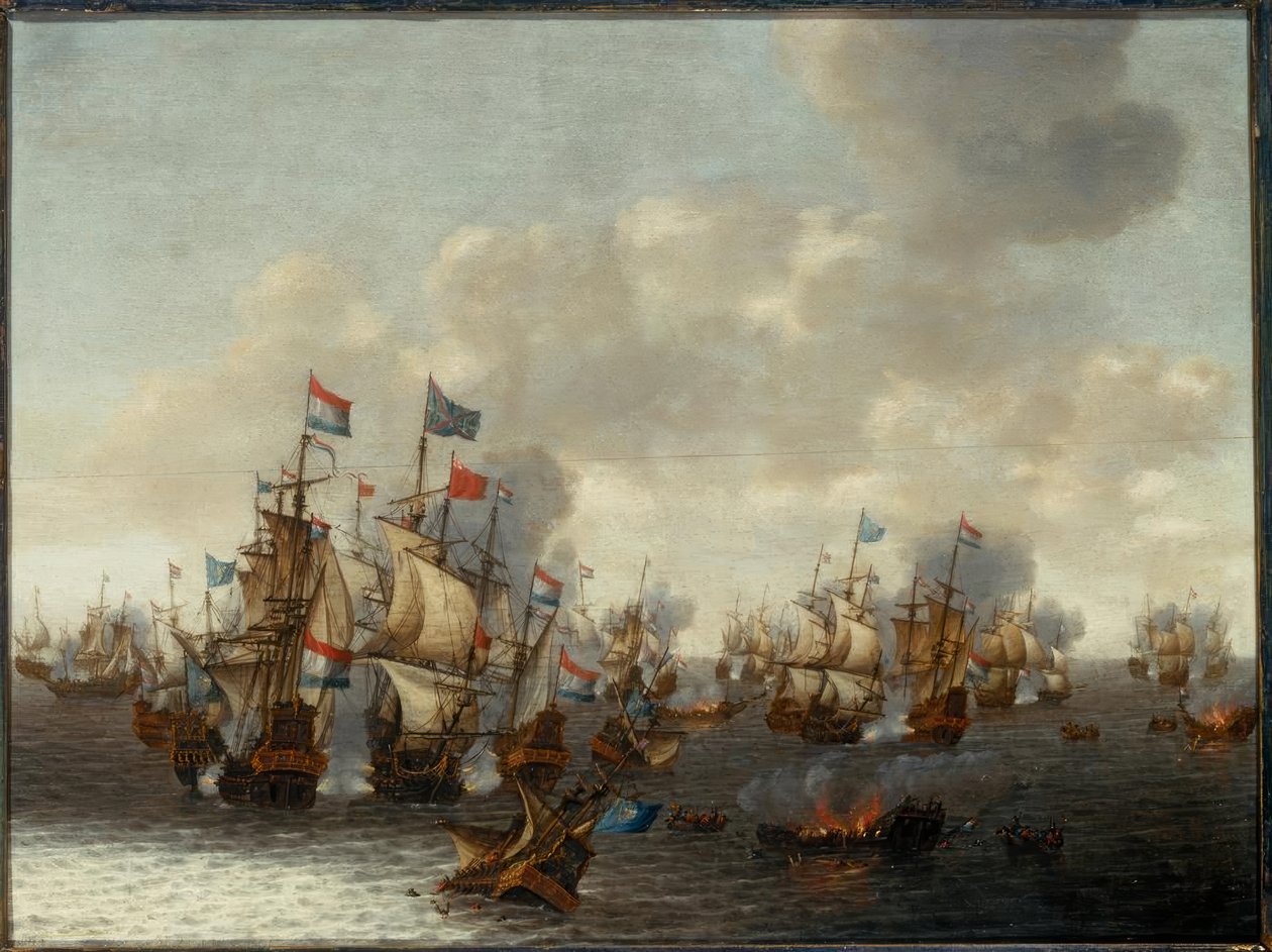 La batalla naval de los cuatro días de Pieter Cornelisz. Soest